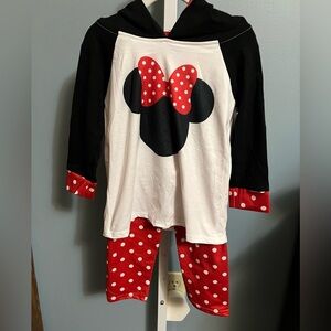 Minnie Mouse Polka Dot Long Sleeve Hoodie Shirt and Pant Set Boutique NWOT
